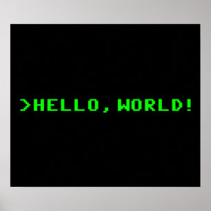 hallo World Computer Programming Poster