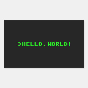 hallo World Computer Programming Rechthoekige Sticker