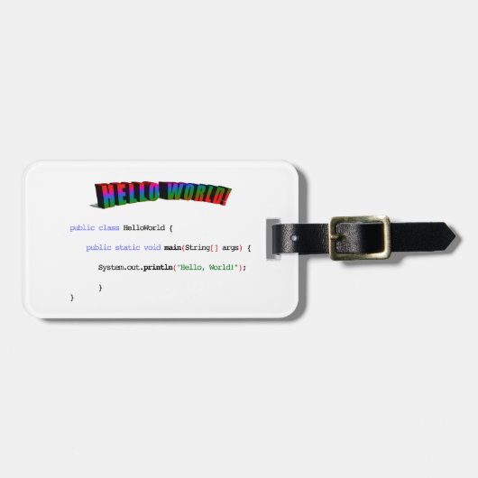 hallo World geek greTING Java Bagagelabel (Voorkant horizontaal)