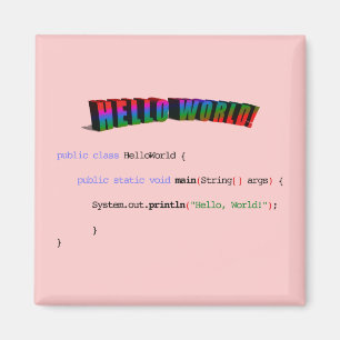 hallo World geek greTING Java Magneet