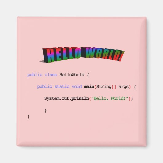 hallo World geek greTING Java Magneet (Voorkant)