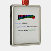 hallo World geek greTING Java Metalen Ornament (Rechts)
