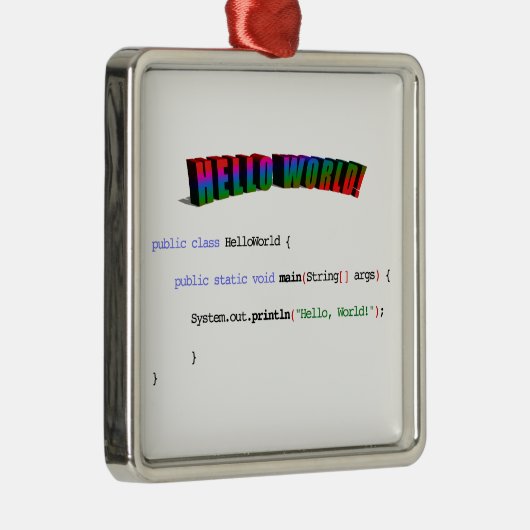 hallo World geek greTING Java Metalen Ornament (Rechts)