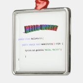 hallo World geek greTING Java Metalen Ornament (Links)