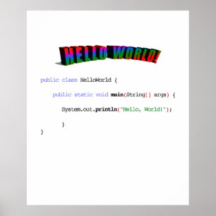 hallo World geek greTING Java Poster