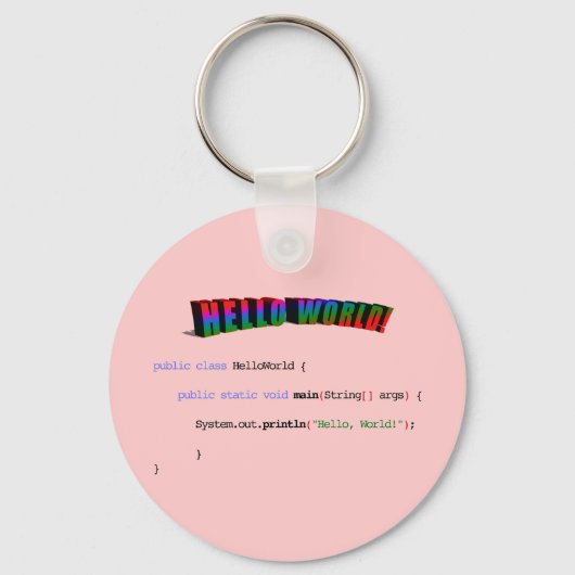 hallo World geek greTING Java Sleutelhanger (Voorkant)