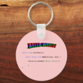 hallo World geek greTING Java Sleutelhanger (Voorkant)