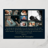 Hallo World Gold Fotocollage Baby Aankondiging (Achterkant)