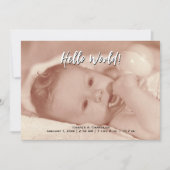 hallo World Jouw tekst and Baby Photo Template Aankondiging (Voorkant)