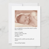 hallo World Jouw tekst and Baby Photo Template Aankondiging (Achterkant)
