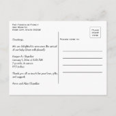 hallo World Jouw tekst and Baby Photo Template Aankondigingskaart (Achterkant)