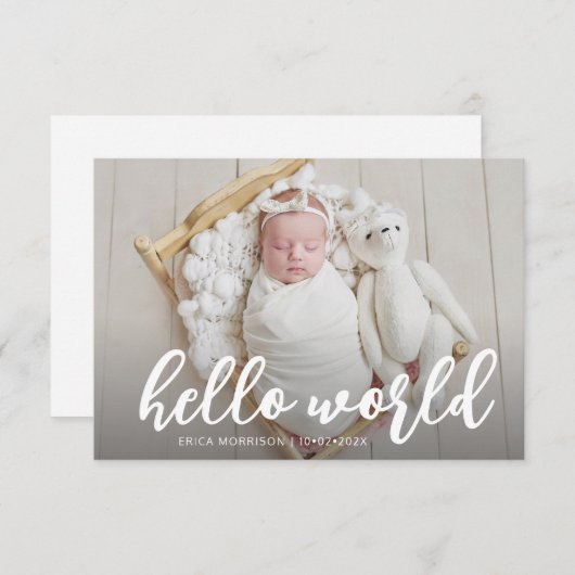 HALLO WORLD | Moderne anamnese van het script Kaart (Voorkant / Achterkant)