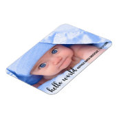 hallo World New Baby Modern kondiging Magneet (Linkerzijde)