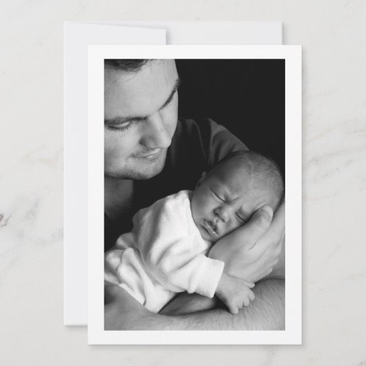 hallo World Photo Baby Birth Aankondiging (Achterkant)