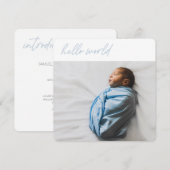 'Hallo World' roze script - Baby koninklijke kaart (Voorkant / Achterkant)