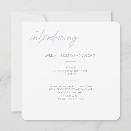 'Hallo World' roze script - Baby koninklijke kaart (Achterkant)