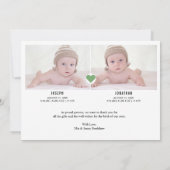 hallo World Stylish Calligraphy Twin Photo Collage Aankondiging (Achterkant)