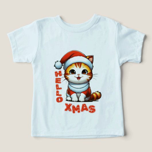 Hallo Xmas - Schattigee kerstkat in een kerstkostu (Design voorkant)