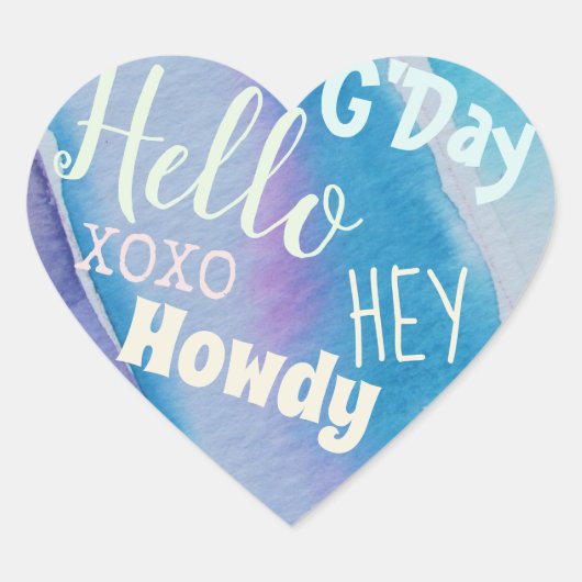 HALLO XOXO HART STICKER (Voorkant)
