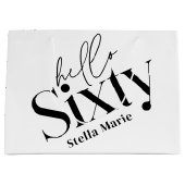 Hallo Xty moderne minimale elegante 60ste verjaard Groot Cadeauzakje (Voorkant)