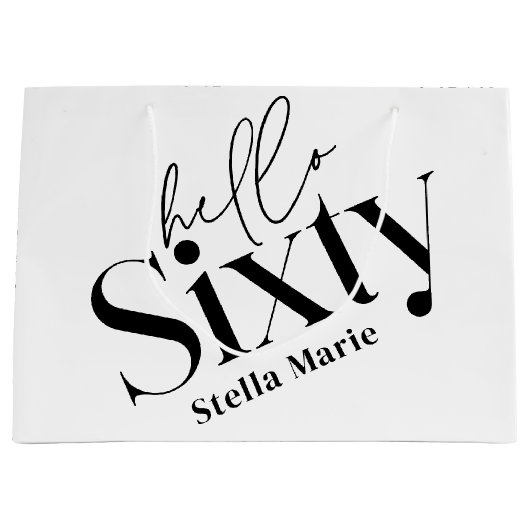 Hallo Xty moderne minimale elegante 60ste verjaard Groot Cadeauzakje (Voorkant)