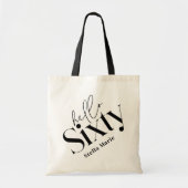 Hallo Xty moderne minimale elegante 60ste verjaard Tote Bag (Voorkant)