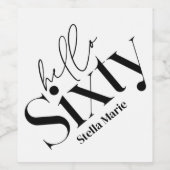 Hallo Xty moderne minimale elegante 60ste verjaard Wijn Etiket (Enkel label)