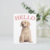 hallo Yellow Labrador Retriever Puppy Dog Briefkaart (Staand voorkant)