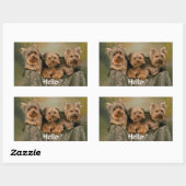 hallo Yorkshire Terrier Puppy Dog Greeting Sticker (Vel)