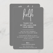 HALLO ZAKELIJK DANK U moderne inkt Bedankkaart (Voorkant / Achterkant)