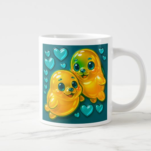Hallo zeehonden grote koffiekop (Rechts)