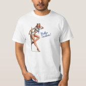 Hallo Zeeman! Pin Up Meisje T-shirt (Voorkant)