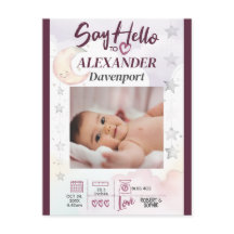 Hallo Zeg maar tegen New Baby. Bewerkbare tekst & 