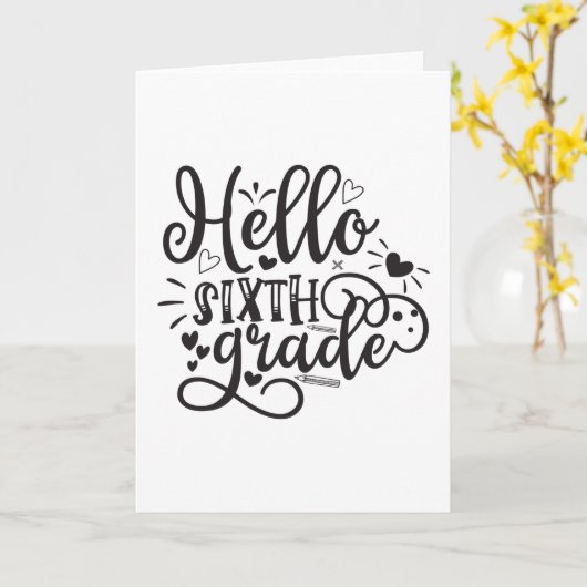 hallo zesde graad kaart (Gele Bloem)