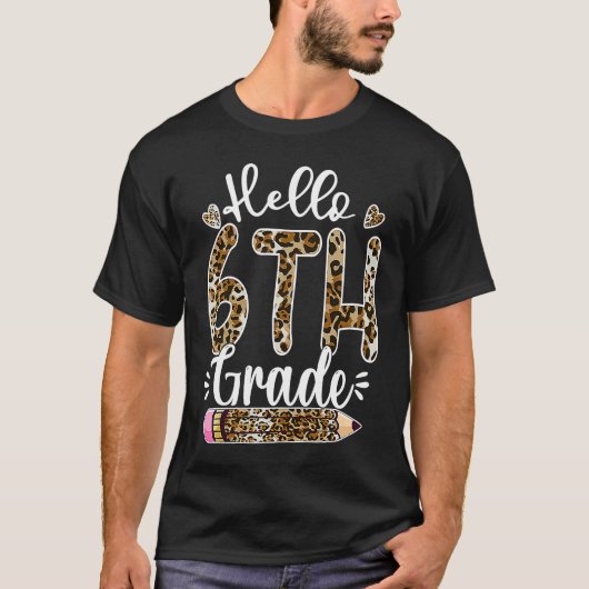 hallo Zesde graad leraar student leopard potlood F T-shirt (Voorkant)