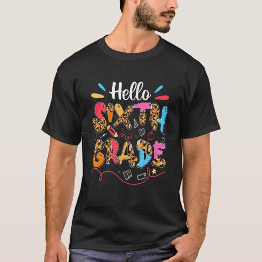 hallo zesde graad t-shirt (Voorkant)