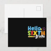 Hallo Zesde klas Team 6de klas Vibes Eerste Dag Briefkaart (Voorkant / Achterkant)