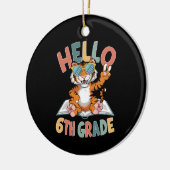 Hallo Zesde klas Tijger Liefhebber Terug naar Scho Keramisch Ornament (Links)