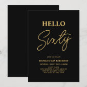 Hallo Zestig | Goud & Zwart 60ste verjaardagsfeest Kaart (Voorkant / Achterkant)