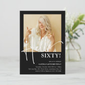 Hallo ZESTIG! Minimaal 60ste verjaardagsfeestje Kaart (Staand voorkant)
