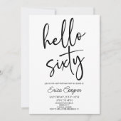 Hallo Zestig minimale elegante 60ste verjaardagsfe Kaart (Voorkant)