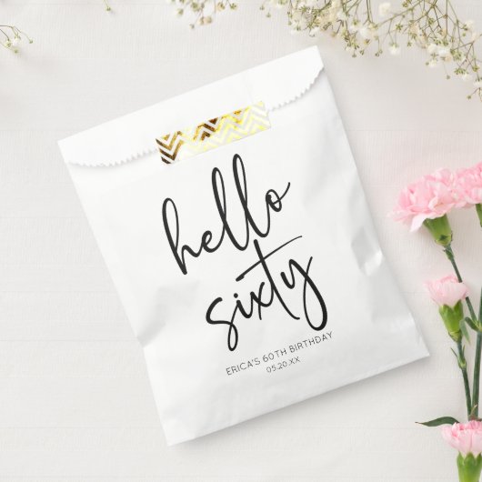 Hallo Zestig minimalistische 60ste verjaardagsfees Bedankzakje (Gezegeld)