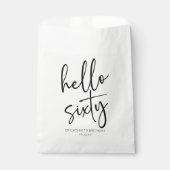 Hallo Zestig minimalistische 60ste verjaardagsfees Bedankzakje (Voorkant)