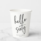 Hallo Zestig minimalistische 60ste verjaardagsfees Papieren Bekers (Achterkant)