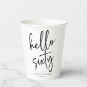 Hallo Zestig minimalistische 60ste verjaardagsfees Papieren Bekers (Voorkant)