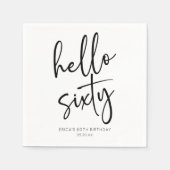 Hallo Zestig minimalistische 60ste verjaardagsfees Servet (Voorkant)