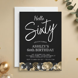 Hallo Zestig Modern Script 60ste Verjaardag Kaart