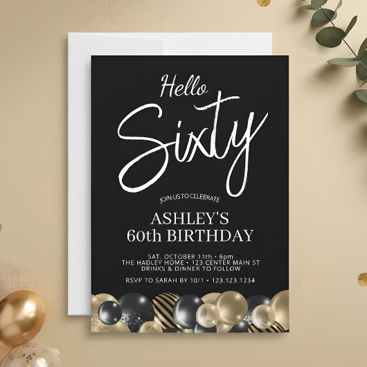 Hallo Zestig Modern Script 60ste Verjaardag Kaart