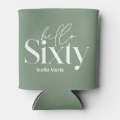 Hallo Zestig Sage Groen Moderne Unieke Typografie Blikjeskoeler (Voorkant)