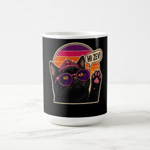 Hallo Zev! Retro Zwarte Kat Prinses die Zonnebril Koffiemok